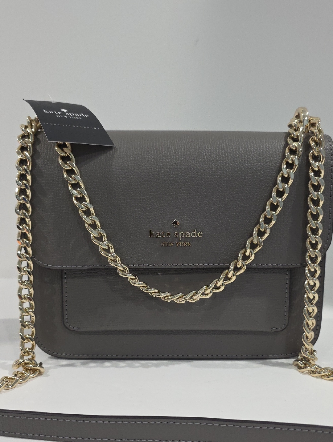 Sale! Kate Spade #K8518 Remi Flap Chain Crossbody Grey Nwt